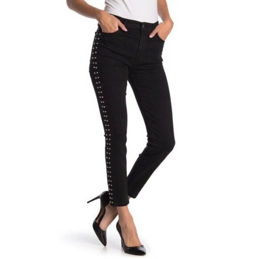 Joe's Jeans The Charlie Studded Black High Rise Skinny Ankle Jeans SZ 25 NWT
